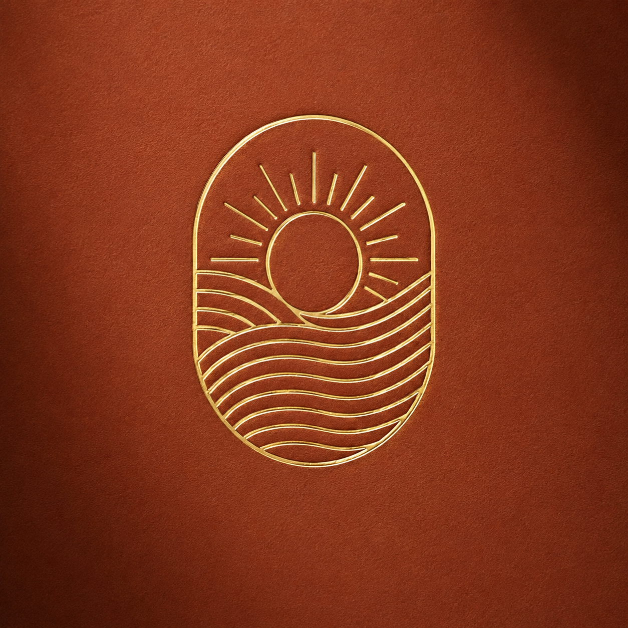 Sun and tide emblem mark